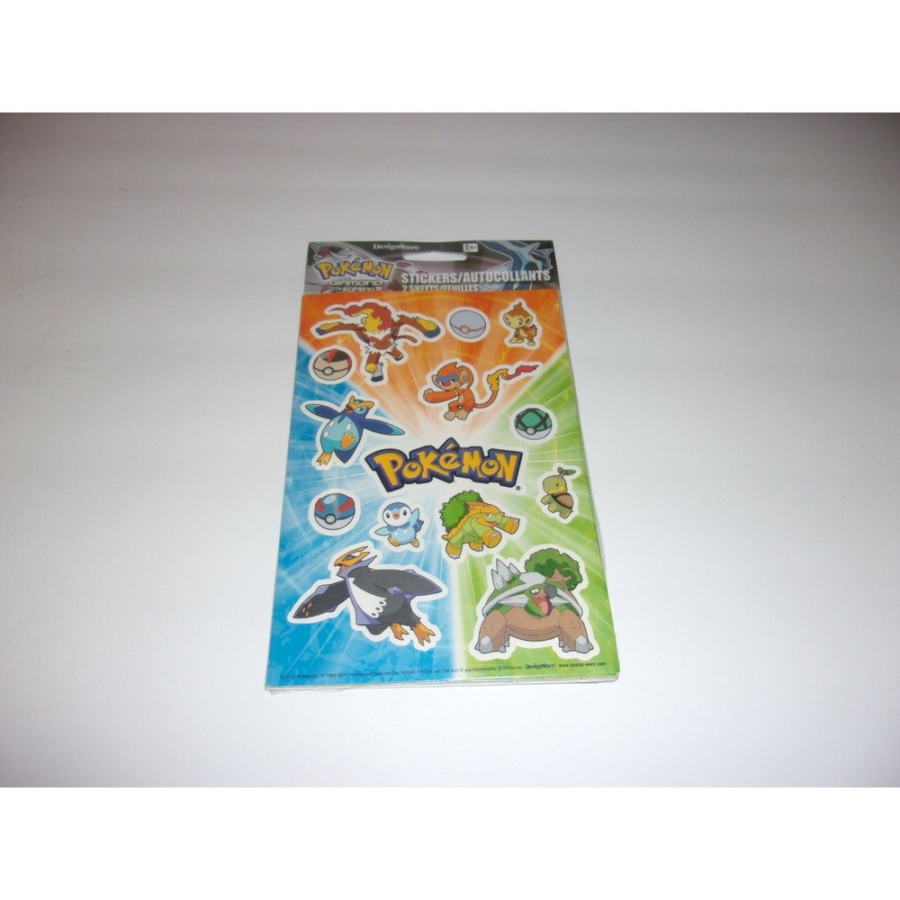 Pokemon Diamond and Pearl 2 Sheets Stickers DesignWare New 2011 Nintendo